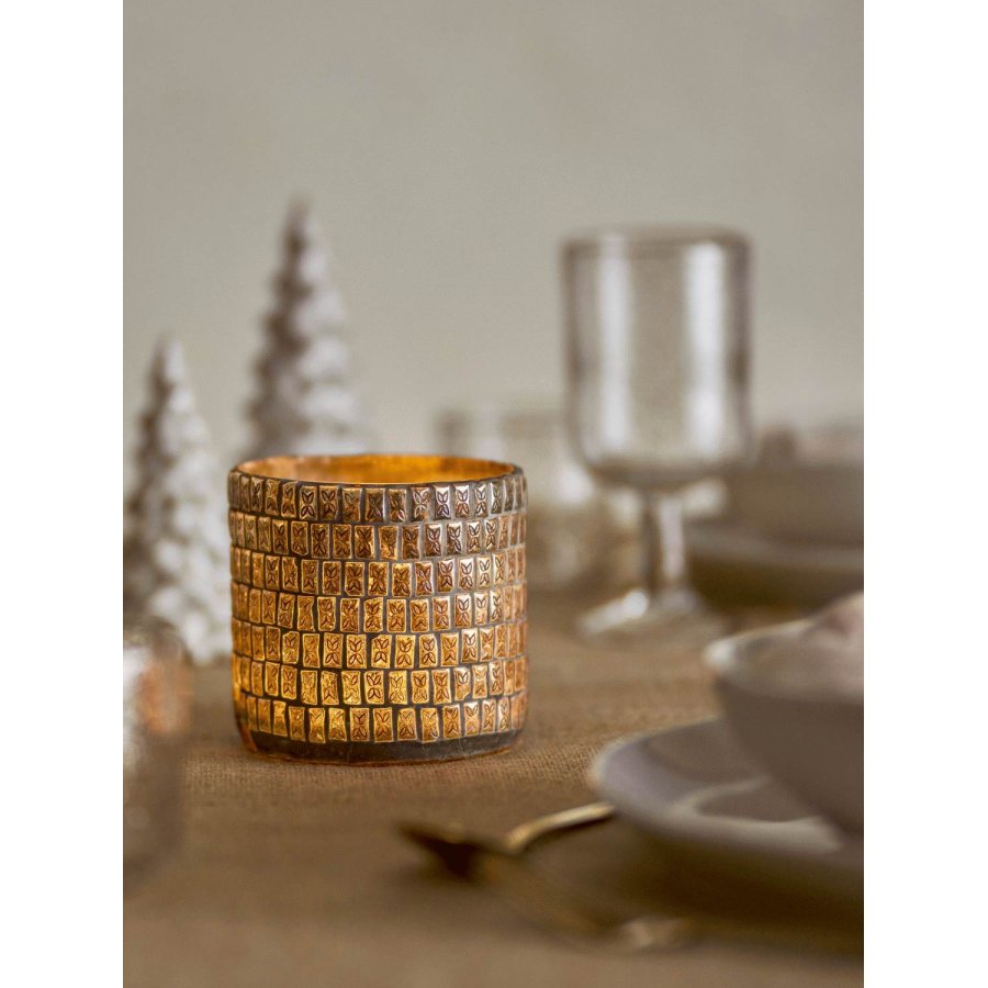 Bloomingville Federika Teelichthalter H10 cm, Gold