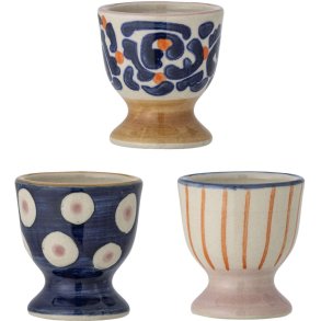 Bloomingville Eviaya Eierbecher 3er Set H5 cm, Blau