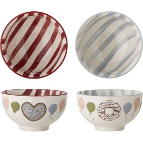 Bloomingville Mini Darby Schüssel 2er Set 13,5 cm, Rot