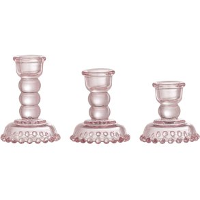 Bloomingville Delphia Lysestage 3 stk. H9,5 cm, Rosa