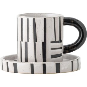 Bloomingville Frankie Tasse m. Untertasse 30 cl, Schwarz