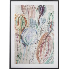 Bloomingville Francine Illustration m. Ramme 52x72 cm, Sort