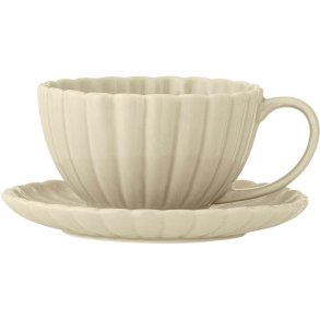 Bloomingville Latina Tasse m. Untertasse 22 cl, Natur