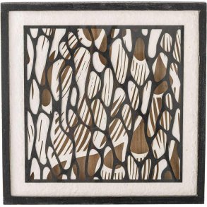 Bloomingville Barlin Illustration mit Rahmen 37,5x37,5 cm, Schwarz