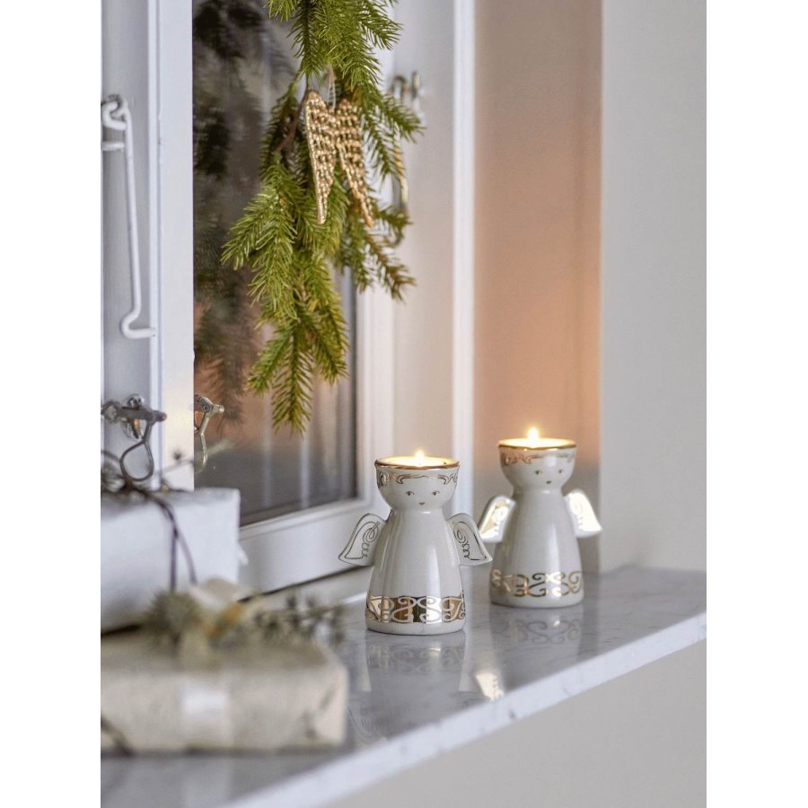 Bloomingville Faella Teelicht- und Kerzenhalter H12 cm, Wei