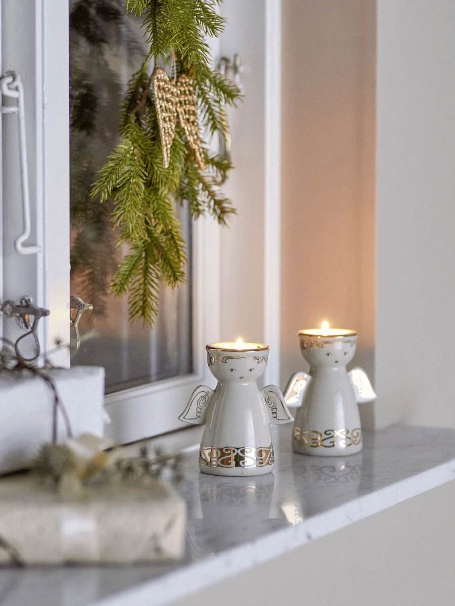 Bloomingville Faella Teelicht- und Kerzenhalter H12 cm, Wei