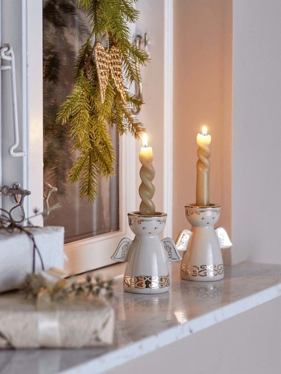 Bloomingville Faella Teelicht- und Kerzenhalter H12 cm, Wei