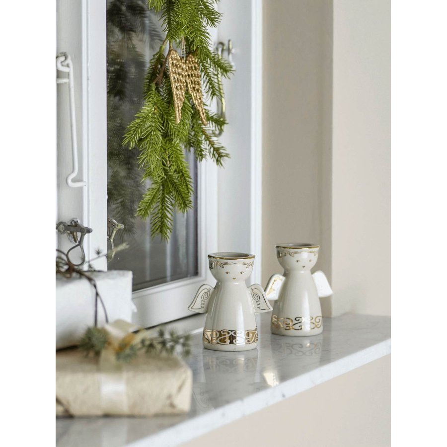 Bloomingville Faella Teelicht- und Kerzenhalter H12 cm, Wei