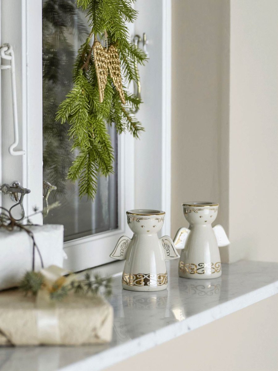 Bloomingville Faella Teelicht- und Kerzenhalter H12 cm, Wei