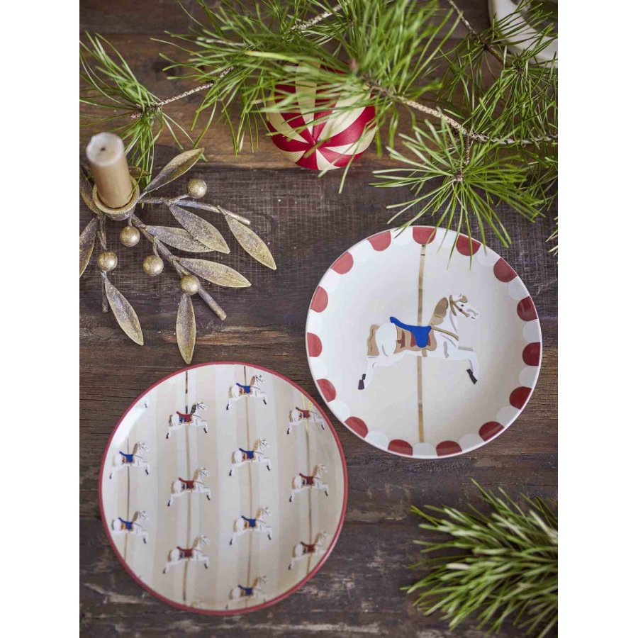 Bloomingville Merry-go-round Teller 2er Set 16 cm, Rot