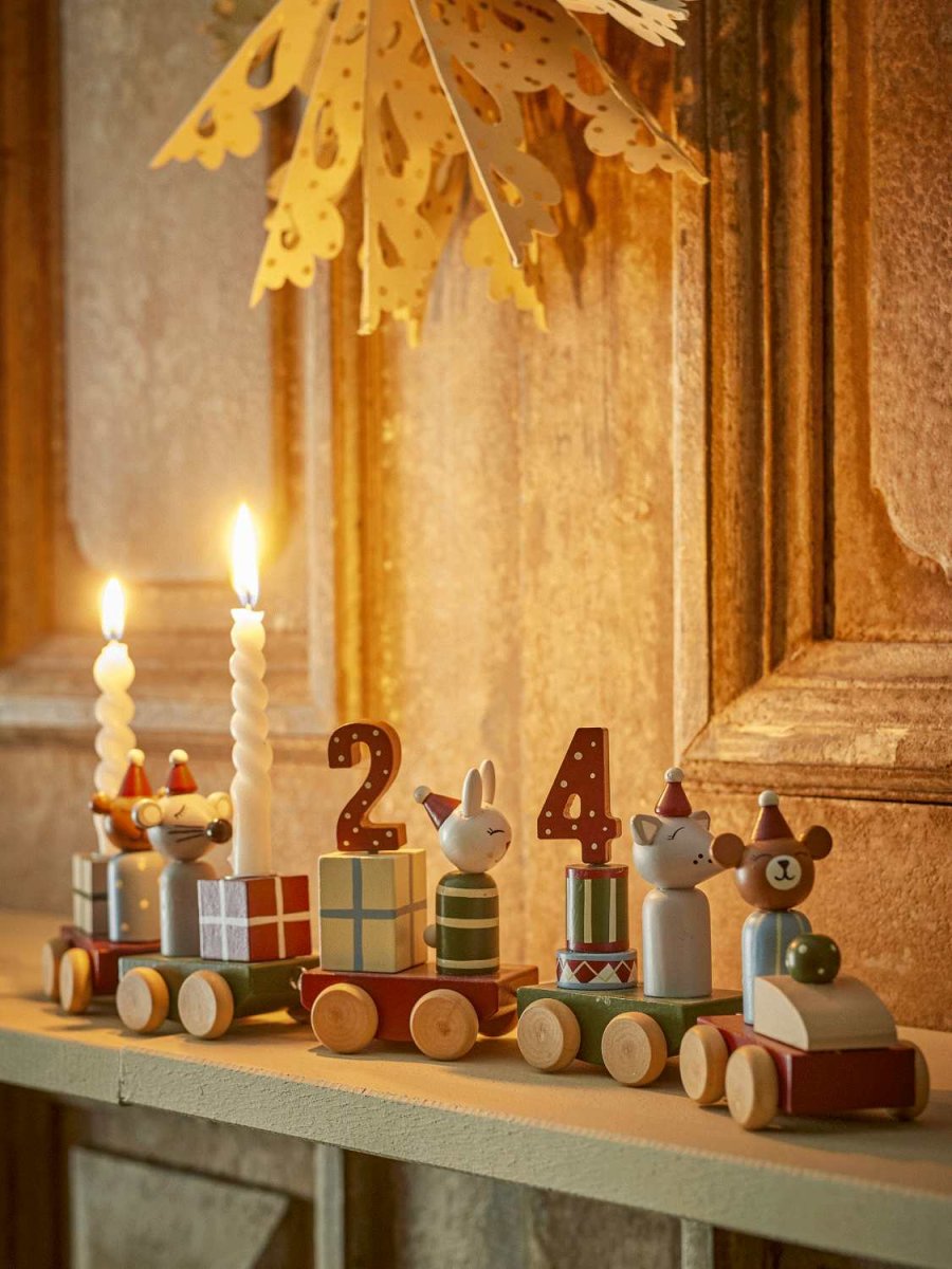 Bloomingville Junaid Adventskalenderzug 38 cm, Rot