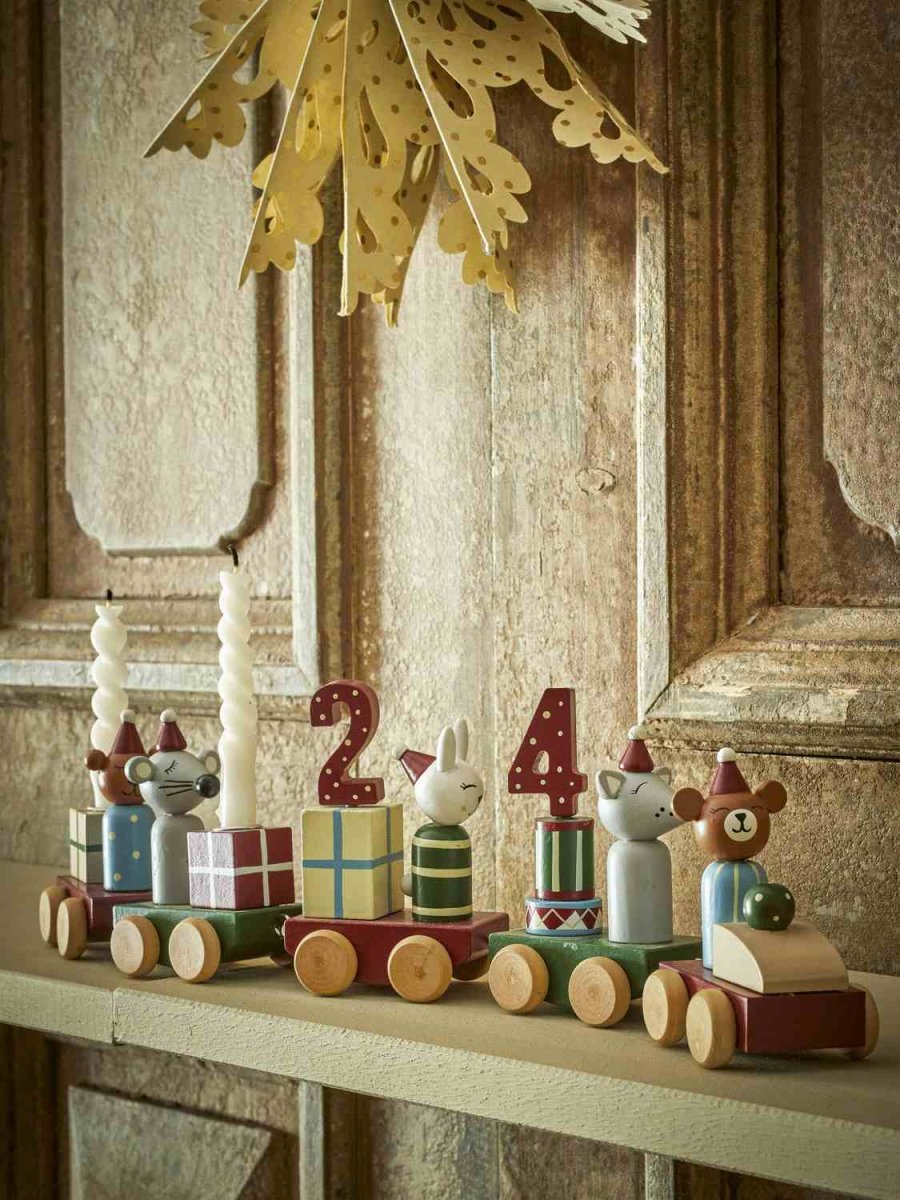 Bloomingville Junaid Adventskalenderzug 38 cm, Rot