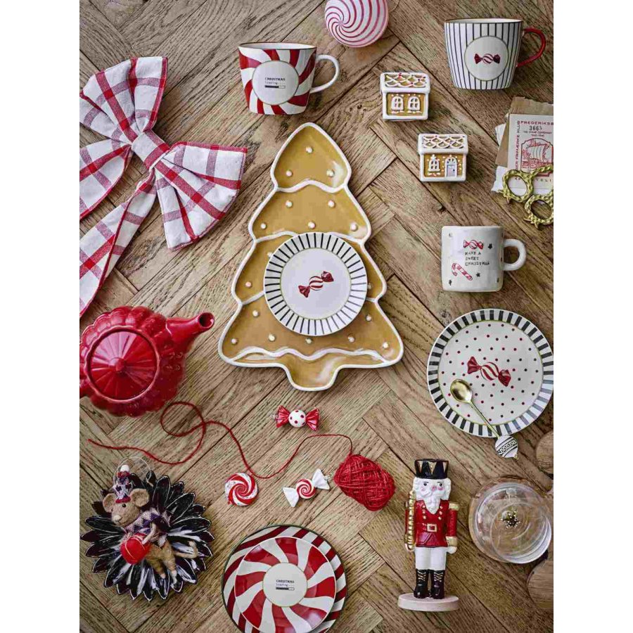 Bloomingville Zwirl Ornament 2er Set 8 cm, Rot