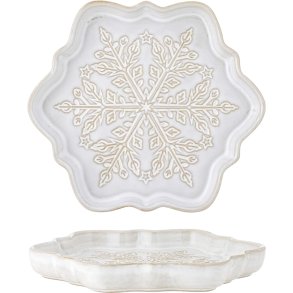 Bloomingville Winter Serveerbord 14x15,5 cm, Wit