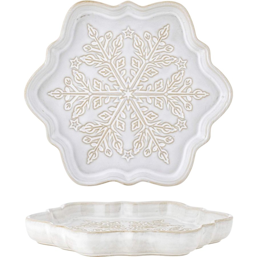 Bloomingville Winter Servierplatte 14x15,5 cm, Weiß