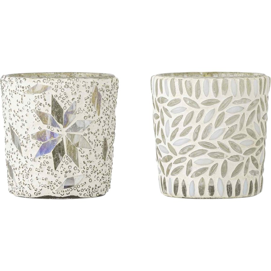 Bloomingville Myr Teelichthalter 2er Set H7,5 cm, Wei