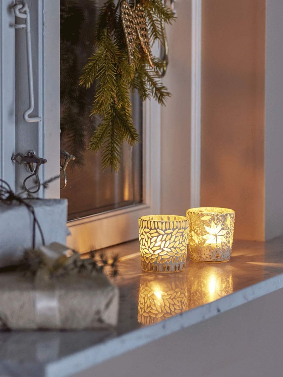 Bloomingville Myr Teelichthalter 2er Set H7,5 cm, Wei