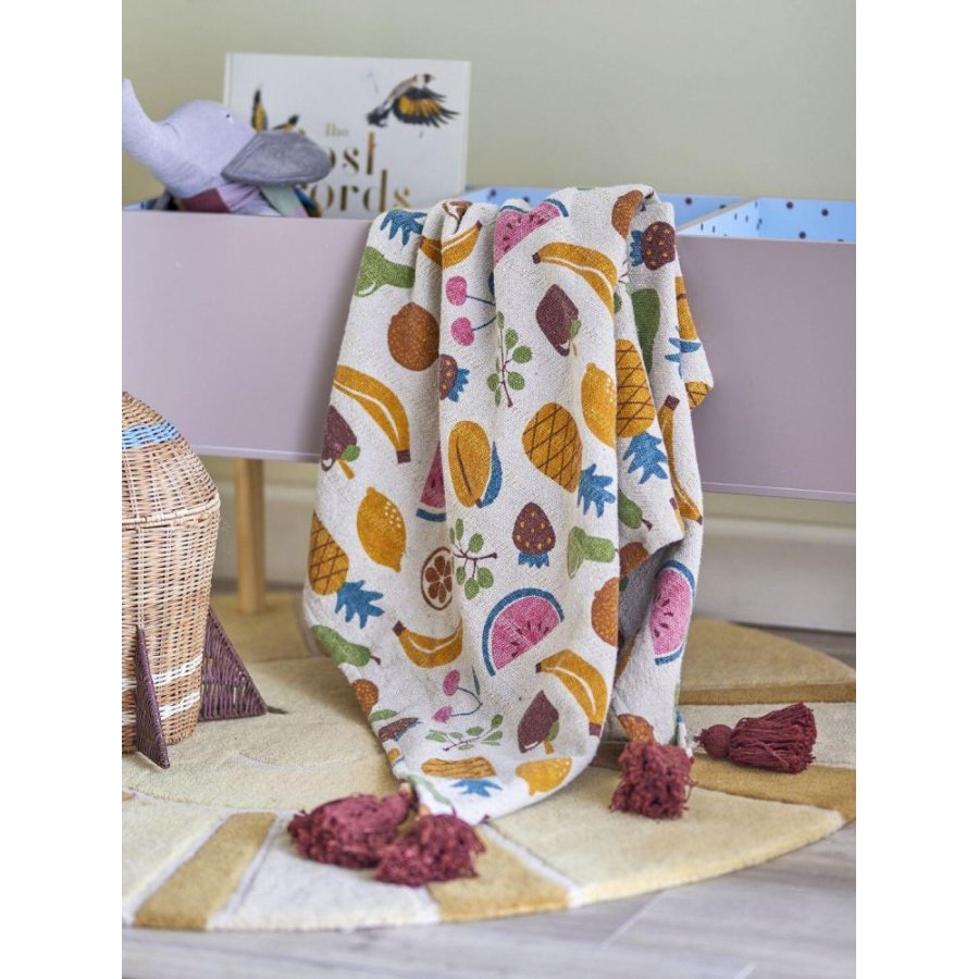 Bloomingville Mini Fruitta Decke 130x160 cm, Gelb