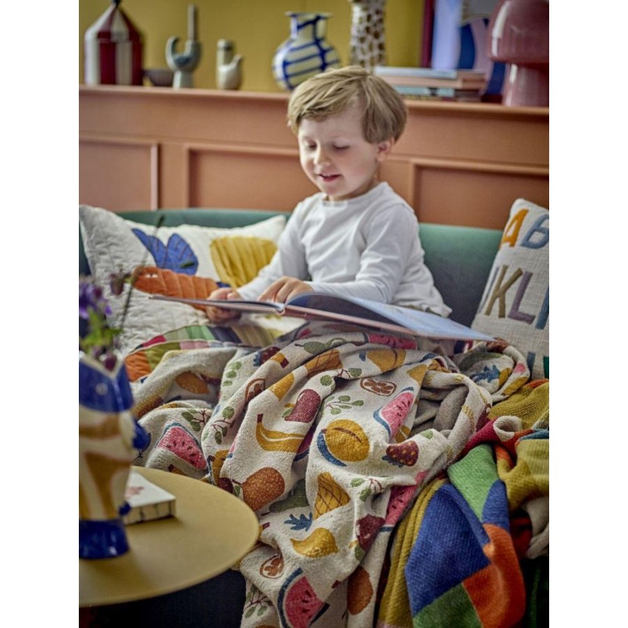 Bloomingville Mini Fruitta Decke 130x160 cm, Gelb