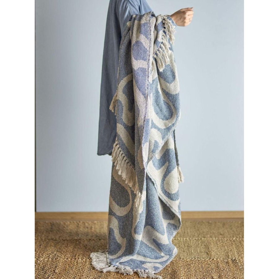 Bloomingville Salobre Decke 130x160 cm, Blau