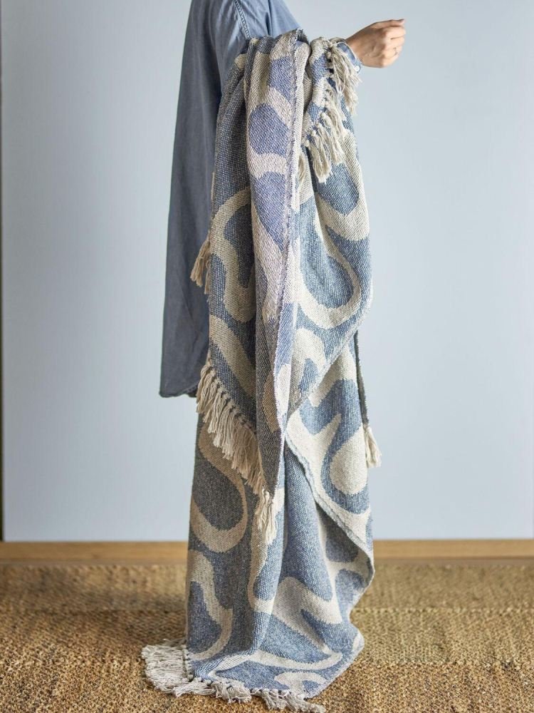 Bloomingville Salobre Decke 130x160 cm, Blau