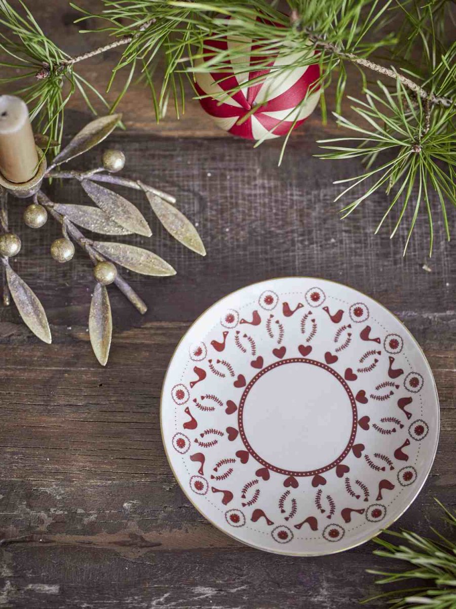 Bloomingville Jolly Teller 16 cm, Weihnachtsmotiv