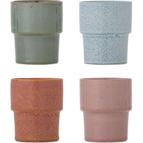 Bloomingville Ewan Tasse 4er Set 15 cl, Rosa