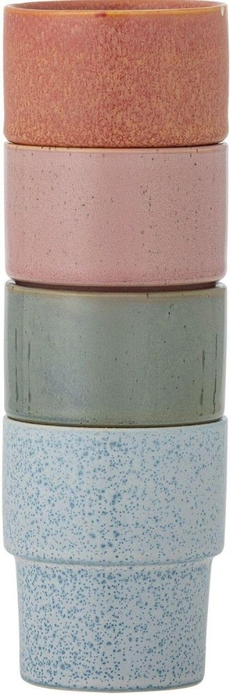 Bloomingville Ewan Tasse 4er Set 15 cl, Rosa