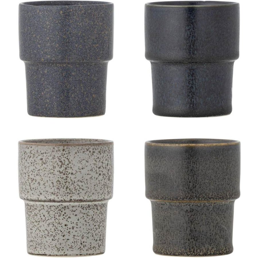 Bloomingville Ewan Tasse 4er Set 15 cl, Braun