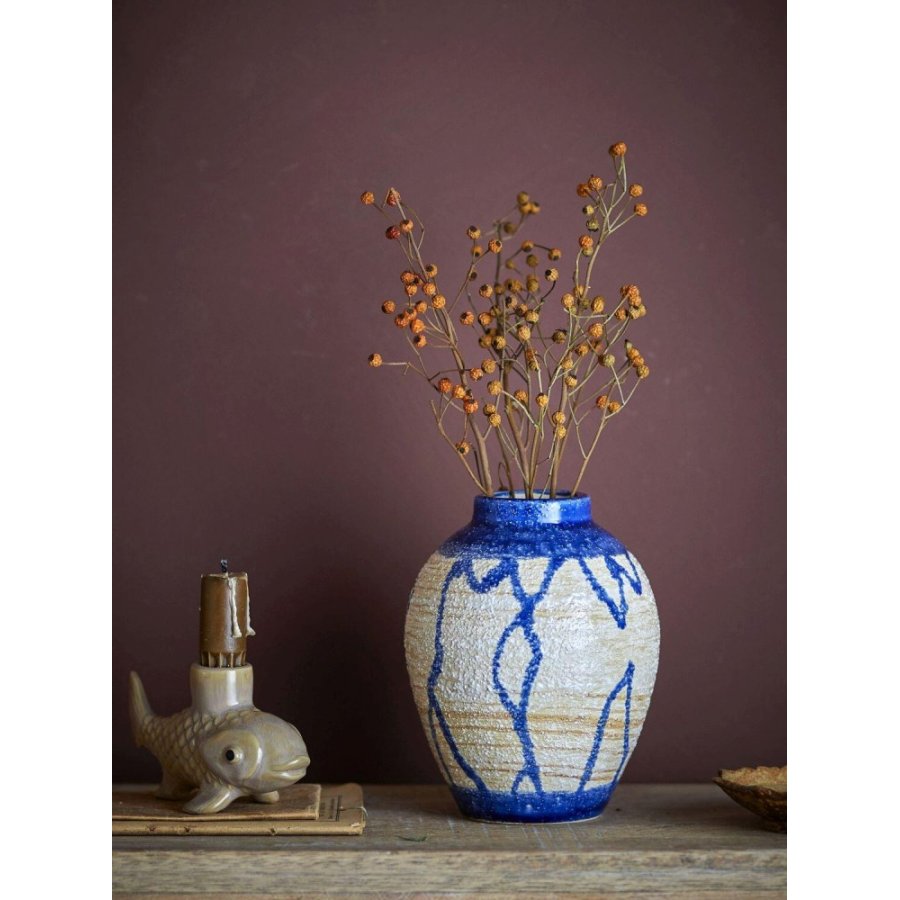 Creative Collection Avon Vase H16 cm, Blau