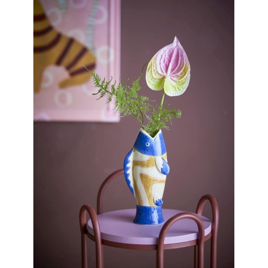 Bloomingville Irving Vase H22 cm, Blau