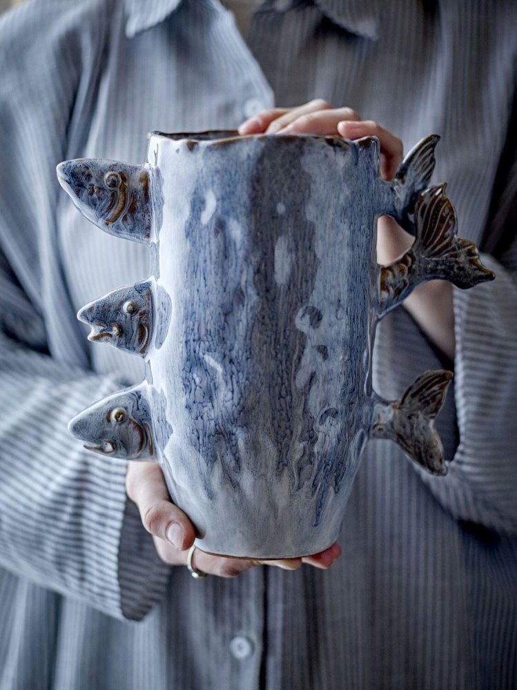 Creative Collection Tace Vase H23 cm, Blau