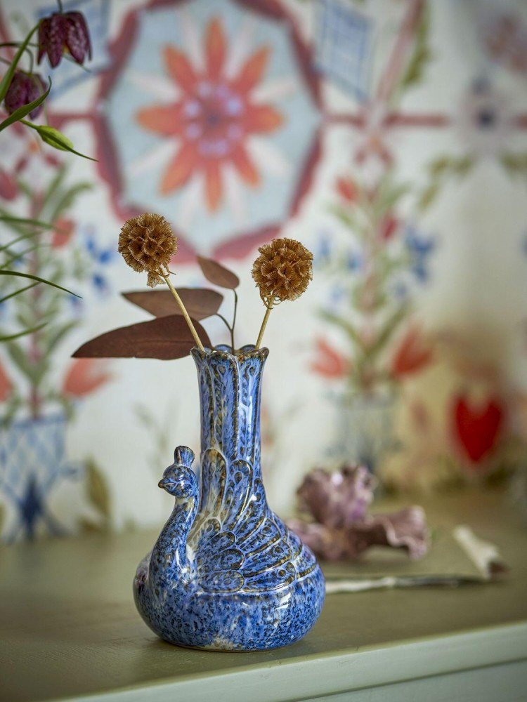 Creative Collection Kali Vase H16 cm, Blau
