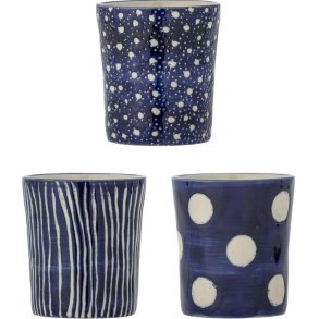 Creative Collection Minoa Tasse 3er Set 19 cl, Blau