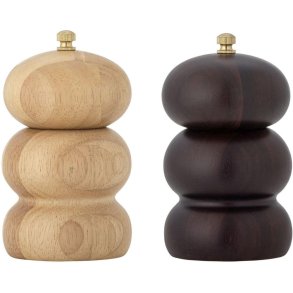 Bloomingville Marge Salz- und Pfeffermhle H13 cm, Gummibaum