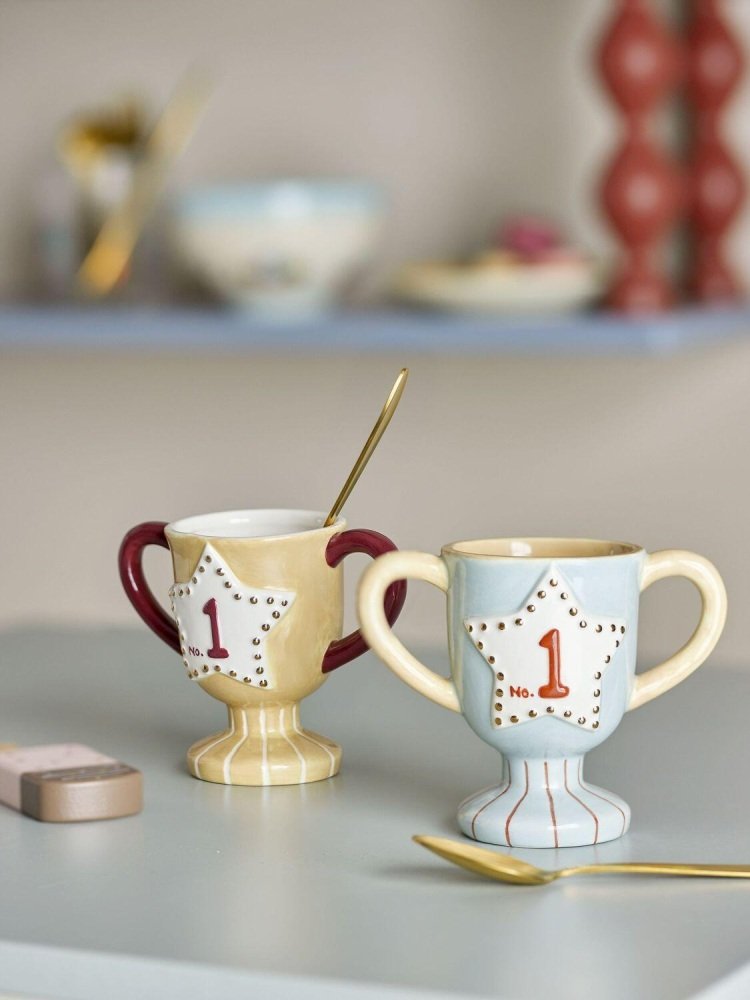 Bloomingville Mini Trophy Tasse 2er Set 15 cl, Blau