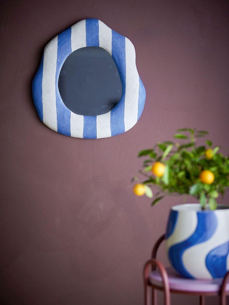 Bloomingville Travis Wandspiegel 38,5x39,5 cm, Blau
