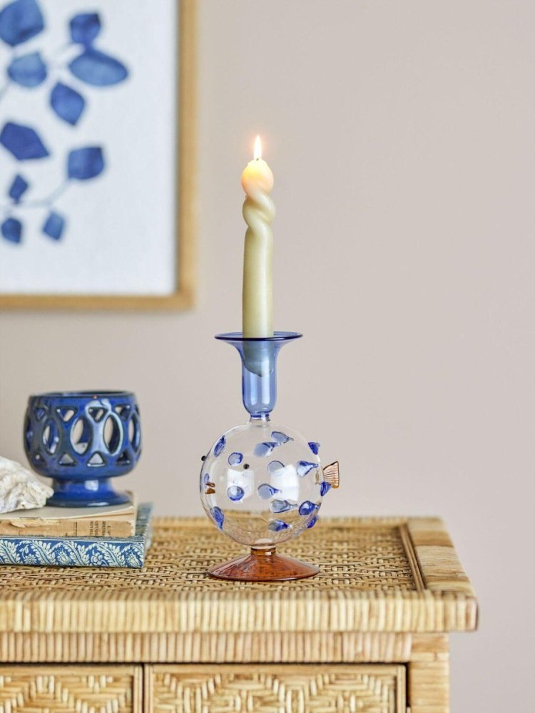 Creative Collection Phila Kerzenhalter H17 cm, Blau
