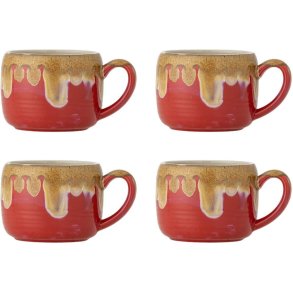 Bloomingville Sheen Becher 4er Set 40 cl, Rot