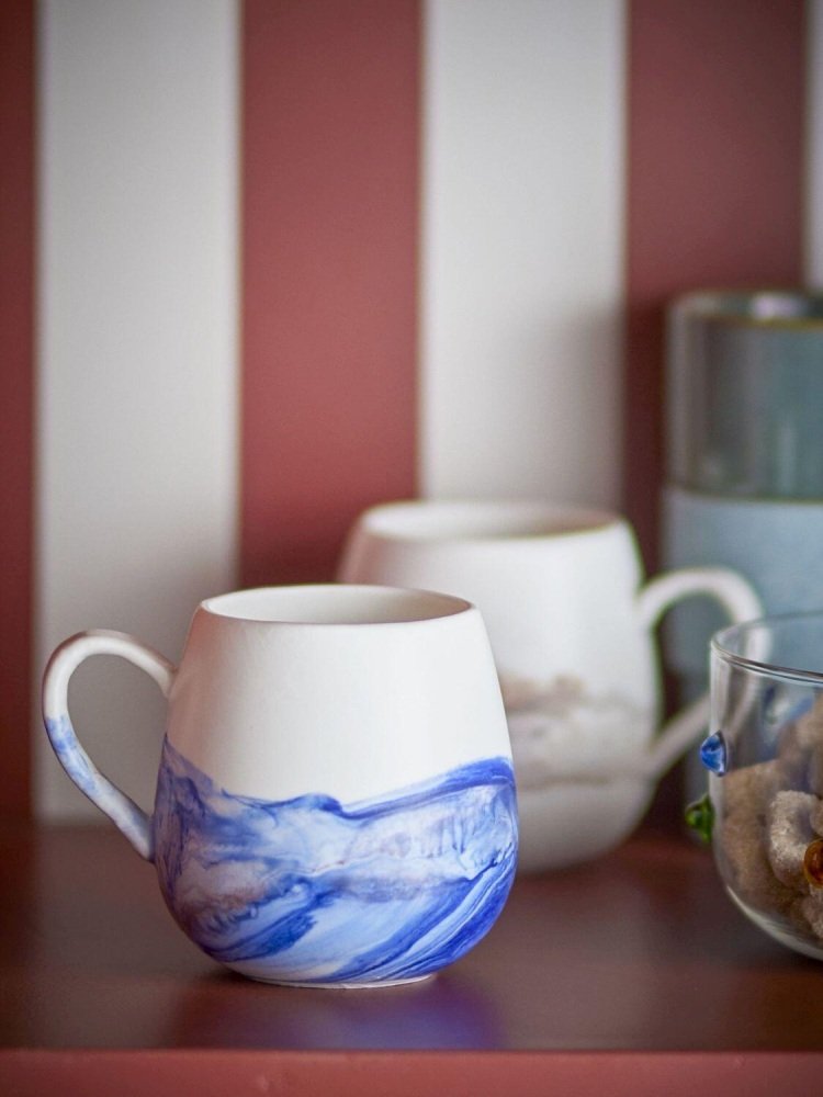 Bloomingville Lyre Tasse 4er Set 25 cl, Blau
