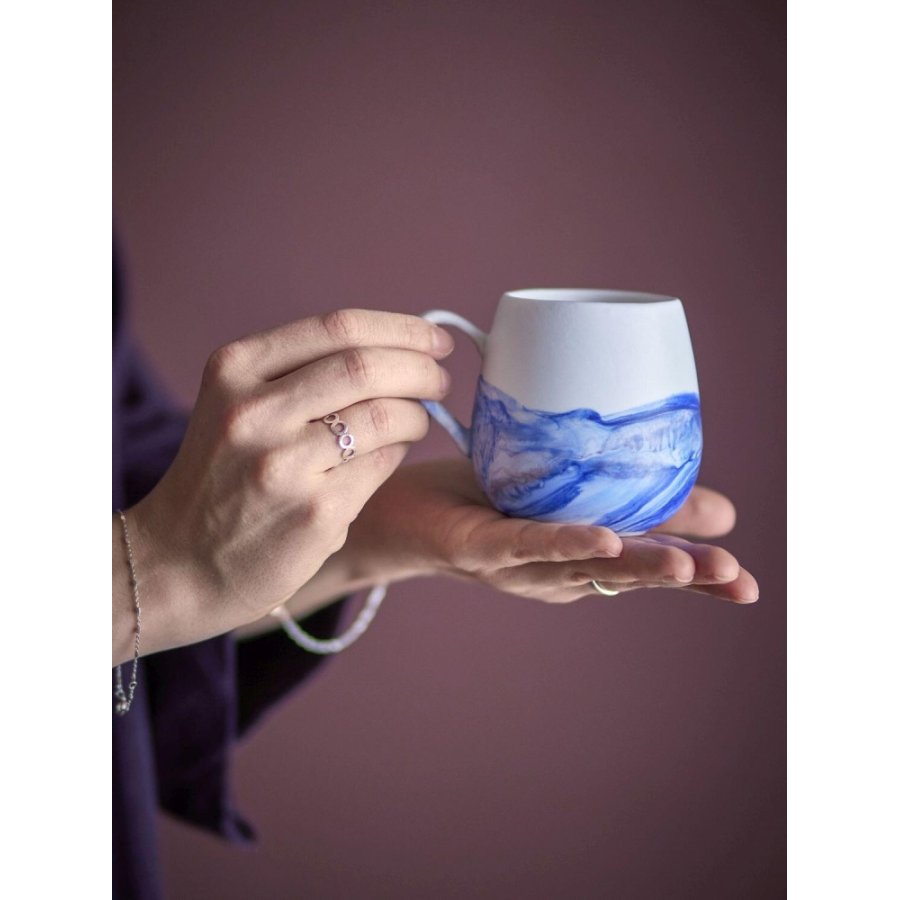 Bloomingville Lyre Tasse 4er Set 25 cl, Blau
