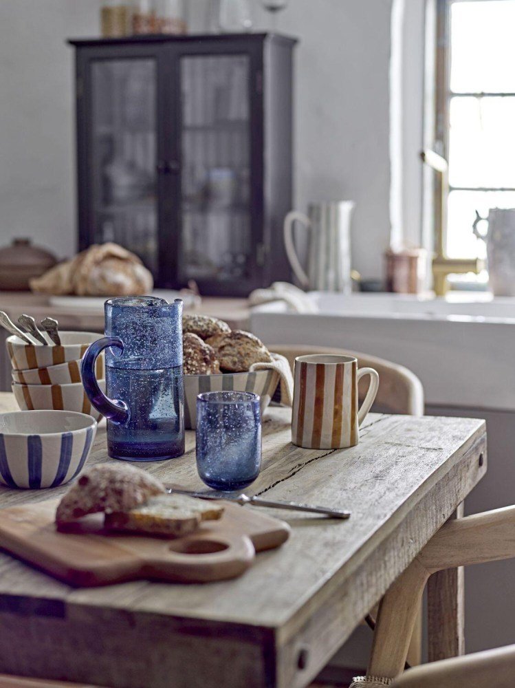 Creative Collection Tabby Trinkglas 4er Set 33 cl, Blau