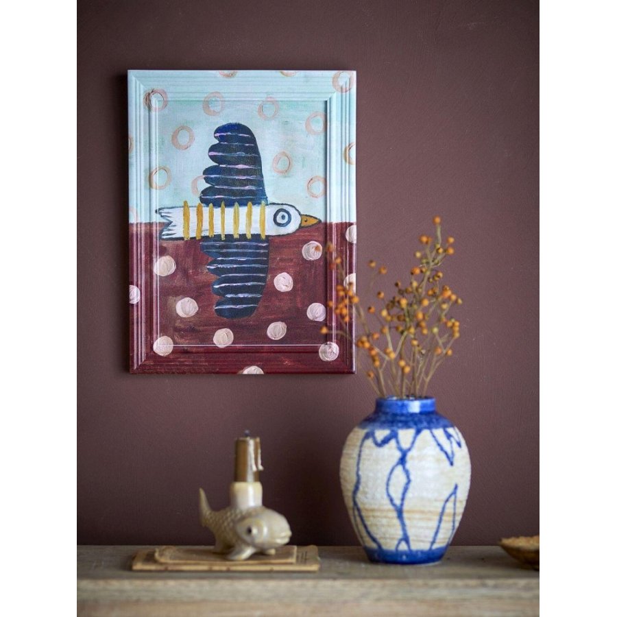 Creative Collection Brett Birdy Abbildung mit Rahmen 22,5x30 cm, Blau