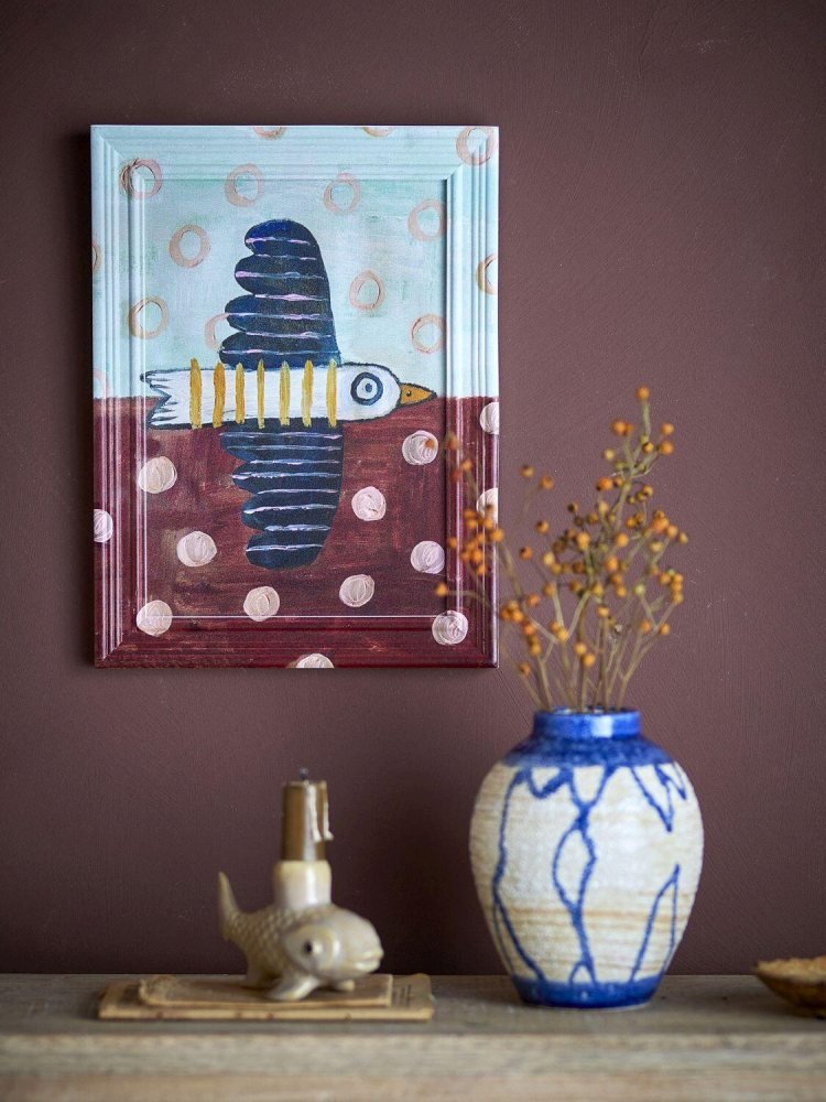 Creative Collection Brett Birdy Abbildung mit Rahmen 22,5x30 cm, Blau