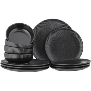 Bloomingville Neri Tafelservice 12-teilig, Schwarz