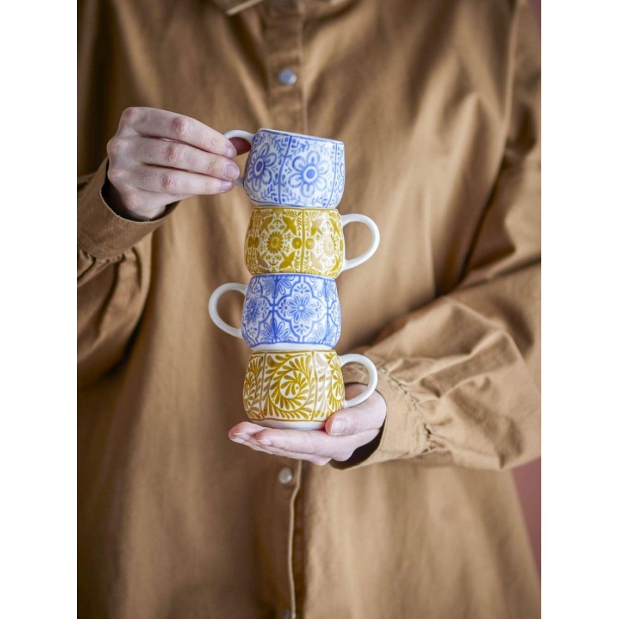 Creative Collection Milton Espressotasse 4er Set 15,5 cl, Blau