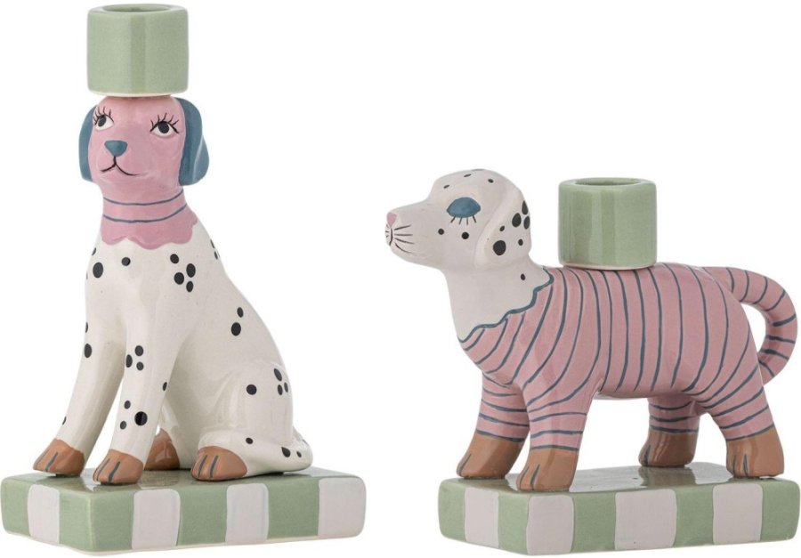 Bloomingville Doglie Kerzenhalter 2er Set, Rosa