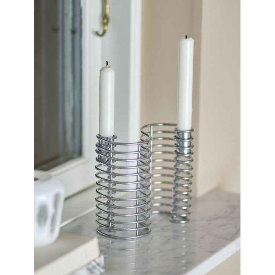 Bloomingville Wavela Kerzenhalter H14,5 cm, Silber