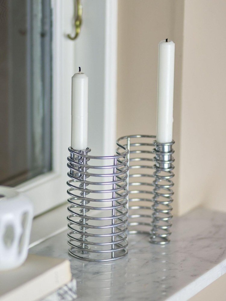 Bloomingville Wavela Kerzenhalter H14,5 cm, Silber