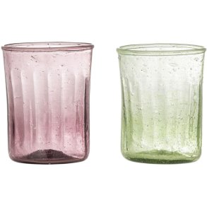 Bloomingville Sunil Trinkglas 2er Set 24 cl, Grn/Lila